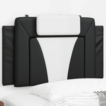 Black and white synthetic leather padded bed headboard 80 cm by , Headboards and footboards - Ref: Foro24-374765, Price: 34,9...