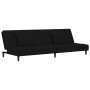 Sofá cama de 2 plazas con dos almohadas terciopelo negro de , Sofás - Ref: Foro24-375812, Precio: 243,42 €, Descuento: %