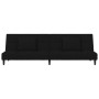 Sofá cama de 2 plazas con dos almohadas terciopelo negro de , Sofás - Ref: Foro24-375812, Precio: 243,42 €, Descuento: %