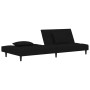 Sofá cama de 2 plazas con dos almohadas terciopelo negro de , Sofás - Ref: Foro24-375812, Precio: 243,42 €, Descuento: %