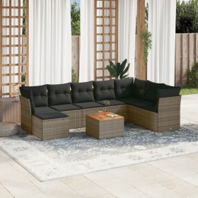 9-teiliges Gartenmöbel-Set und graue synthetische Rattankissen von , Gartensets - Ref: Foro24-3223785, Preis: 568,83 €, Rabat...