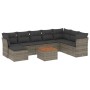 9-teiliges Gartenmöbel-Set und graue synthetische Rattankissen von , Gartensets - Ref: Foro24-3223785, Preis: 539,90 €, Rabat...