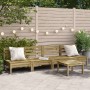 Gartensofa ohne Armlehnen 4 Einheiten aus imprägniertem Kiefernholz von , Modulare Sofas für den Außenbereich - Ref: Foro24-8...