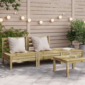 3-Sitzer-Gartensofa aus imprägniertem Kiefernholz von , Modulare Sofas für den Außenbereich - Ref: Foro24-838039, Preis: 104,...