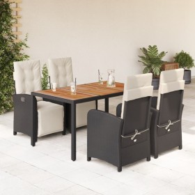 5-teiliges Gartenmöbel-Set mit schwarzen synthetischen Rattankissen von , Gartensets - Ref: Foro24-3212470, Preis: 694,99 €, ...