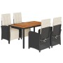 Set de muebles jardín 5 pzas con cojines ratán sintético negro de , Conjuntos de jardín - Ref: Foro24-3212470, Precio: 696,95...