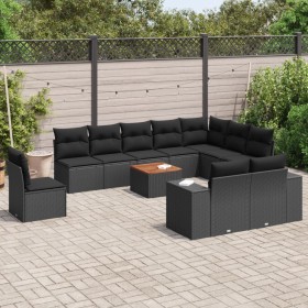 11-piece garden sofa set and black synthetic rattan cushions by , Garden sets - Ref: Foro24-3225495, Price: 710,17 €, Discoun...