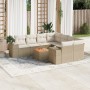 9-teiliges Gartensofa-Set mit beigen synthetischen Rattankissen von , Gartensets - Ref: Foro24-3225372, Preis: 710,02 €, Raba...