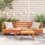 3 seater garden sofa solid wax brown pine wood by , Modular outdoor sofas - Ref: Foro24-838030, Price: 131,64 €, Discount: %