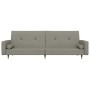 Sofá cama de 2 plazas con dos almohadas terciopelo gris claro de , Sofás - Ref: Foro24-375749, Precio: 232,34 €, Descuento: %