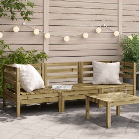 3-Sitzer-Gartensofa aus imprägniertem Kiefernholz von , Modulare Sofas für den Außenbereich - Ref: Foro24-838032, Preis: 143,...