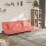 Sofá cama de 2 plazas con dos almohadas terciopelo rosa de , Sofás - Ref: Foro24-375810, Precio: 221,59 €, Descuento: %