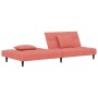 Sofá cama de 2 plazas con dos almohadas terciopelo rosa de , Sofás - Ref: Foro24-375810, Precio: 221,59 €, Descuento: %