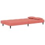 Sofá cama de 2 plazas con dos almohadas terciopelo rosa de , Sofás - Ref: Foro24-375810, Precio: 221,59 €, Descuento: %