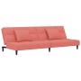 Sofá cama de 2 plazas con dos almohadas terciopelo rosa de , Sofás - Ref: Foro24-375810, Precio: 221,59 €, Descuento: %