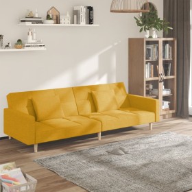 2-Sitzer-Schlafsofa mit zwei gelben Stoffkissen von , Sofas - Ref: Foro24-375804, Preis: 253,88 €, Rabatt: %