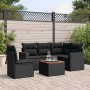 6-teiliges Gartensofa-Set und schwarze synthetische Rattankissen von , Gartensets - Ref: Foro24-3224123, Preis: 354,09 €, Rab...