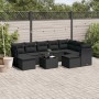 Gartensofa-Set 10-teilig mit schwarzen synthetischen Rattankissen von , Gartensets - Ref: Foro24-3250414, Preis: 646,73 €, Ra...