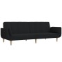 Sofá cama de 2 plazas con dos almohadas tela negro de , Sofás - Ref: Foro24-375871, Precio: 272,26 €, Descuento: %