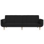 Sofá cama de 2 plazas con dos almohadas tela negro de , Sofás - Ref: Foro24-375871, Precio: 272,26 €, Descuento: %