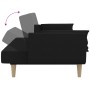 Sofá cama de 2 plazas con dos almohadas tela negro de , Sofás - Ref: Foro24-375871, Precio: 272,26 €, Descuento: %