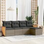 Gartensofa-Set mit Kissen, 5-teilig, graues synthetisches Rattan von , Gartensets - Ref: Foro24-3260002, Preis: 346,62 €, Rab...