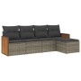 Gartensofa-Set mit Kissen, 5-teilig, graues synthetisches Rattan von , Gartensets - Ref: Foro24-3260002, Preis: 346,62 €, Rab...