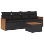 Set de muebles de jardín 5 pzas y cojines ratán sintético negro de , Conjuntos de jardín - Ref: Foro24-3259857, Precio: 322,5...