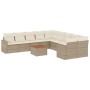 11-teiliges Gartensofa-Set mit beigen synthetischen Rattankissen von , Modulare Sofas für den Außenbereich - Ref: Foro24-3224...