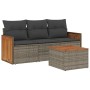 4-piece garden sofa set and gray synthetic rattan cushions by , Garden sets - Ref: Foro24-3259848, Price: 285,98 €, Discount: %