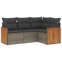 4-piece garden sofa set and gray synthetic rattan cushions by , Garden sets - Ref: Foro24-3260016, Price: 312,36 €, Discount: %