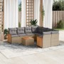 9-teiliges Gartensofa-Set mit beigen synthetischen Rattankissen von , Gartensets - Ref: Foro24-3259910, Preis: 705,19 €, Raba...