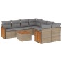 9-teiliges Gartensofa-Set mit beigen synthetischen Rattankissen von , Gartensets - Ref: Foro24-3259910, Preis: 705,19 €, Raba...