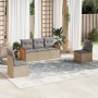 Gartensofa-Set mit Kissen, 5-teilig, beiges synthetisches Rattan von , Gartensets - Ref: Foro24-3259931, Preis: 364,03 €, Rab...