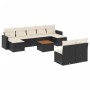 Gartensofa-Set 10-teilig mit schwarzen synthetischen Rattankissen von , Modulare Sofas für den Außenbereich - Ref: Foro24-322...