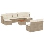 Garden sofa set with beige cushions 10 pieces synthetic rattan by , Garden sets - Ref: Foro24-3223860, Price: 664,96 €, Disco...