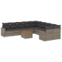 Set de sofás de jardín 11 pzas y cojines ratán sintético gris de , Sofás modulares de exterior - Ref: Foro24-3224317, Precio:...