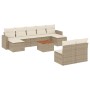 Gartensofa-Set mit beigen Kissen, 10-teilig, synthetisches Rattan von , Modulare Sofas für den Außenbereich - Ref: Foro24-322...