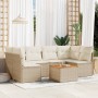 7-piece garden sofa set and beige synthetic rattan cushions by , Garden sets - Ref: Foro24-3223559, Price: 503,70 €, Discount: %