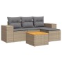 Gartensofa-Set mit Kissen, 5-teilig, beiges synthetisches Rattan von , Gartensets - Ref: Foro24-3225415, Preis: 348,96 €, Rab...