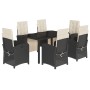 Set de comedor de jardín 7 pzas y cojines ratán sintético negro de , Conjuntos de jardín - Ref: Foro24-3212453, Precio: 990,8...