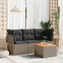 4-piece garden sofa set and gray synthetic rattan cushions by , Garden sets - Ref: Foro24-3255801, Price: 247,40 €, Discount: %