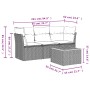 4-piece garden sofa set and gray synthetic rattan cushions by , Garden sets - Ref: Foro24-3255801, Price: 237,99 €, Discount: %