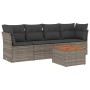 Gartensofa-Set mit Kissen, 5-teilig, graues synthetisches Rattan von , Gartensets - Ref: Foro24-3255808, Preis: 303,43 €, Rab...