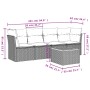 Gartensofa-Set mit Kissen, 5-teilig, graues synthetisches Rattan von , Gartensets - Ref: Foro24-3255808, Preis: 303,43 €, Rab...