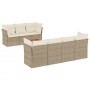 Garden sofa and cushion set 8 pieces beige synthetic rattan by , Garden sets - Ref: Foro24-3255834, Price: 397,99 €, Discount: %