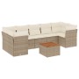 8-teiliges Set aus beigem Synthetik-Rattan-Gartensofa und Kissen von , Gartensets - Ref: Foro24-3255841, Preis: 554,01 €, Rab...