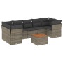 Garden sofa and cushion set 8 pieces gray synthetic rattan by , Garden sets - Ref: Foro24-3255843, Price: 497,16 €, Discount: %