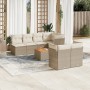 Garden sofa and cushion set 8 pieces beige synthetic rattan by , Garden sets - Ref: Foro24-3255848, Price: 551,74 €, Discount: %