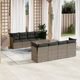 9-teiliges Gartenmöbel-Set und graue synthetische Rattankissen von , Gartensets - Ref: Foro24-3255857, Preis: 538,99 €, Rabat...